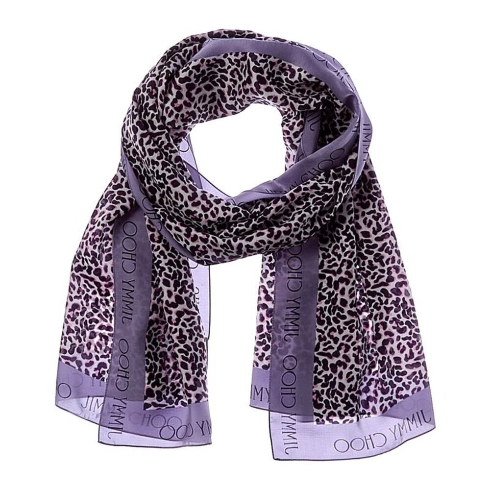 Jimmy Choo Logo Silk Scarf, Purple